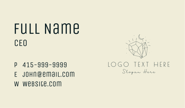 Gemstone Moon Jewelry Business Card Design Image Preview