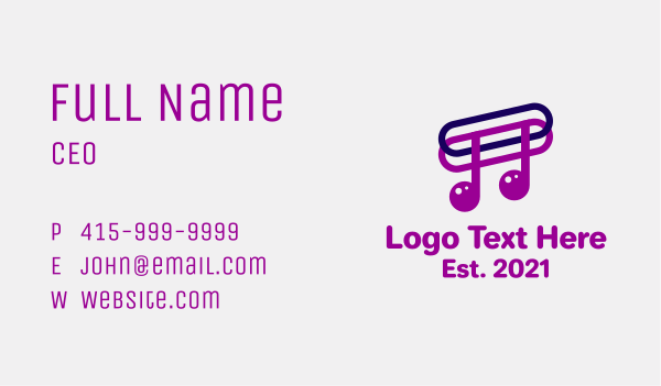 Musical Note Paper Clip Business Card Design Image Preview