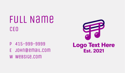 Musical Note Paper Clip Business Card Image Preview