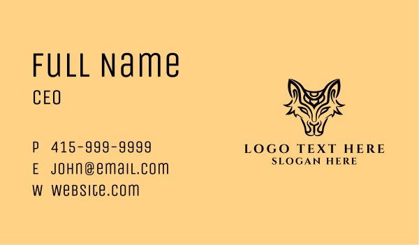Wolf Veterinary Clinic Business Card Design Image Preview