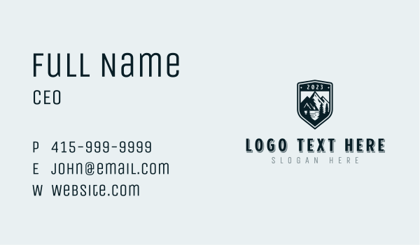 Shield Outdoor Mountaineering Business Card Design Image Preview