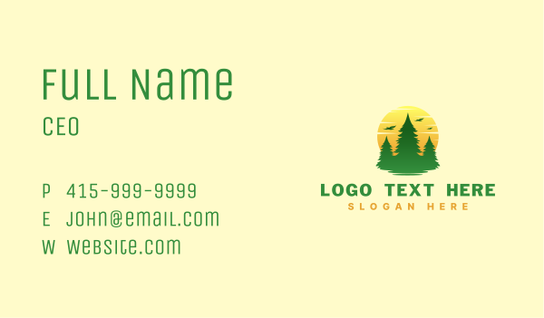 Nature Forest Sunset Business Card Design Image Preview