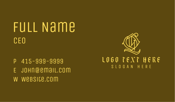 Detailed Circle Letter Q Business Card Design Image Preview