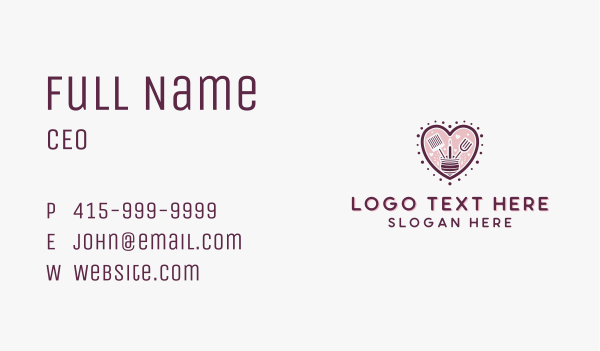 Heart Pastry Baking Goods Business Card Design Image Preview