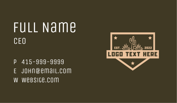 Wester Cactus Plants Business Card Design Image Preview