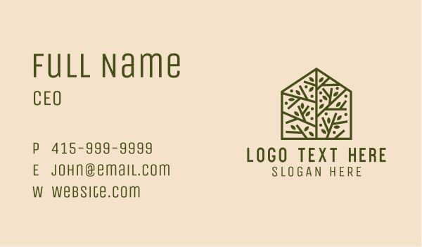 Forest Branch House Business Card Design Image Preview