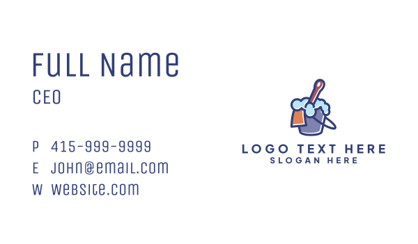 Cleaning Bucket Janitorial Business Card Design Image Preview