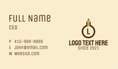 Drawing Pencil Letter  Business Card Image Preview