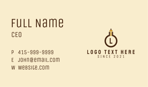 Drawing Pencil Letter  Business Card Design Image Preview