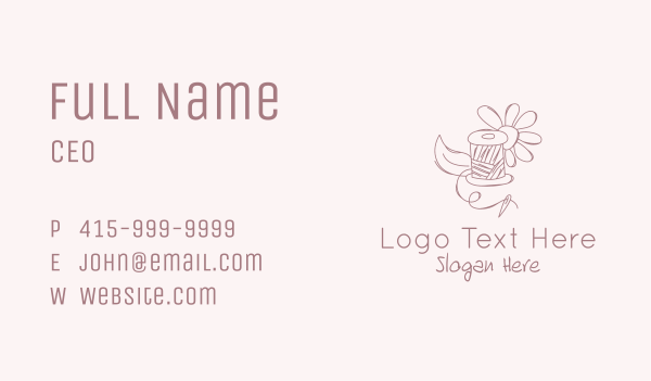 Needle Thread Flower Business Card Design Image Preview