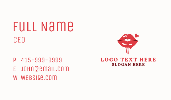 Sexy Lips Drip Business Card Design Image Preview