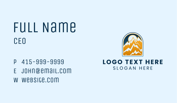 Sunset Mountain Summit Business Card Design Image Preview