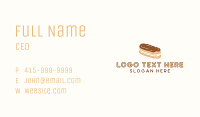 Chocolate Eclair Sweet Pastry Business Card Image Preview