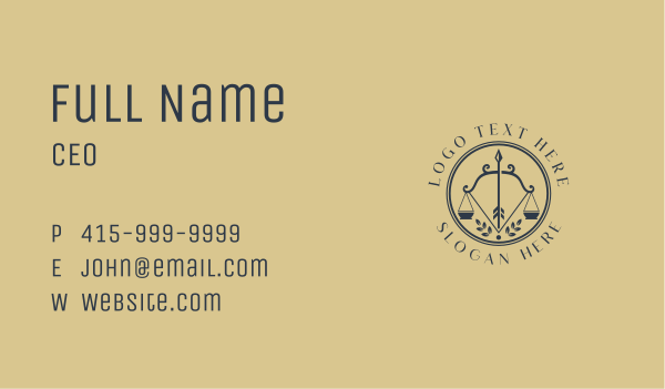 Scale Legal Bow Business Card Design Image Preview