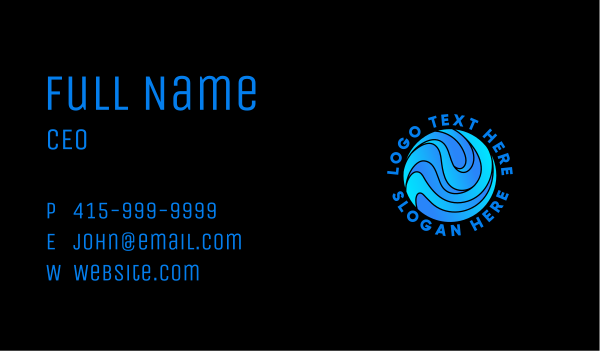 Abstract Blue Water Business Card Design Image Preview