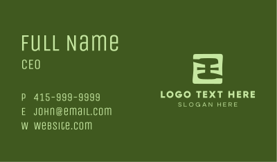 Blue & Green Letter E Square Business Card Image Preview