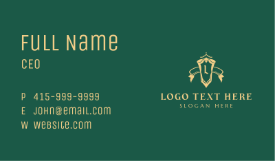 Royalty Gold Shield Business Card Image Preview