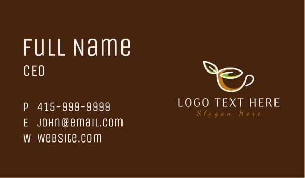 Leaf Cup Cafe Business Card Design Image Preview