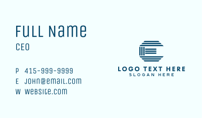 Marketing Ribbon Letter E  Business Card Image Preview