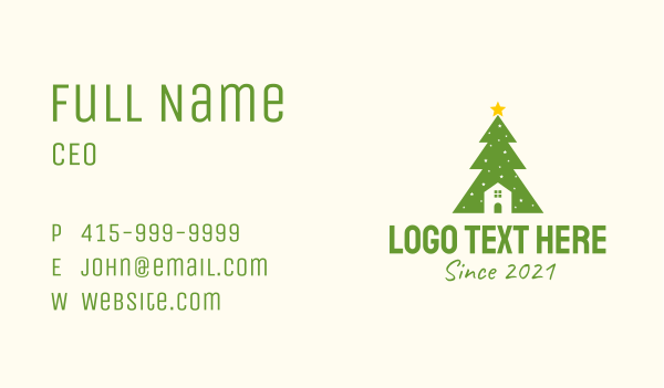 Christmas Tree Home  Business Card Design Image Preview