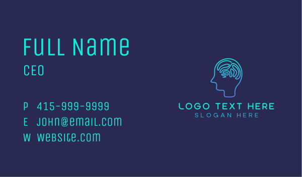 Human Brain Psychology Business Card Design Image Preview