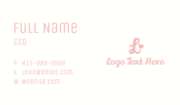 Cute Heart Lettermark Business Card Design Image Preview