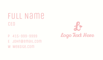 Cute Heart Lettermark Business Card Image Preview