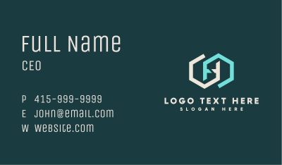 Double Hexagon Letter H Business Card Image Preview