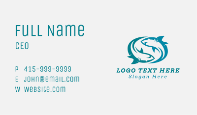 Shark Swimming Aquarium  Business Card Image Preview