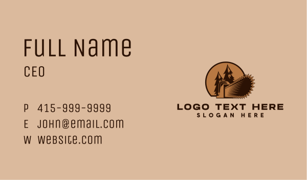 Chainsaw Logging Forest Business Card Design Image Preview