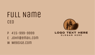 Chainsaw Logging Forest Business Card Image Preview