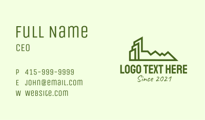 Green Building Tower Business Card Image Preview