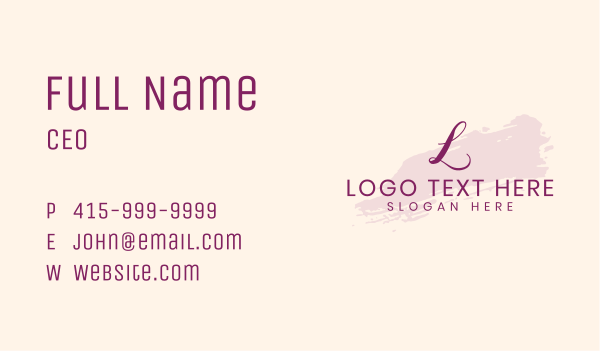 Feminine Styling Brushstroke Business Card Design Image Preview