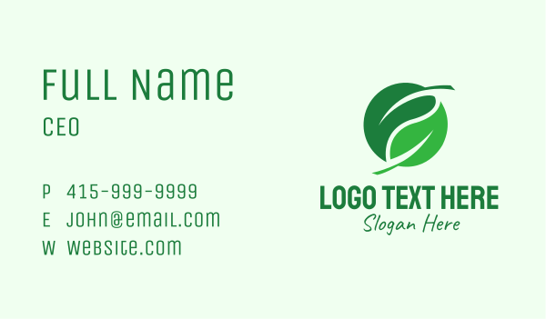 Green Leaf Herb Business Card Design Image Preview
