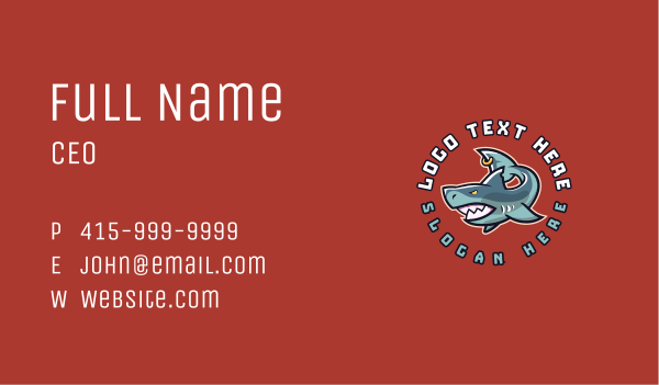 Angry Shark Predator Business Card Design Image Preview