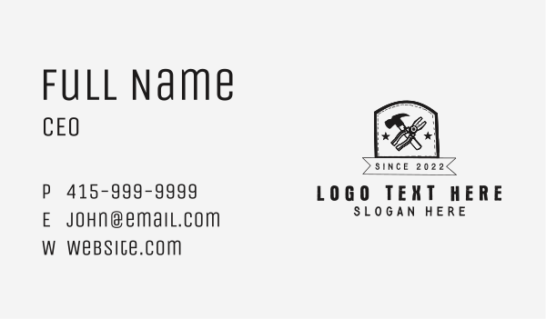 Handyman Pliers Hammer  Business Card Design Image Preview