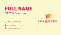 Paper Plane Transport Courier  Business Card Design