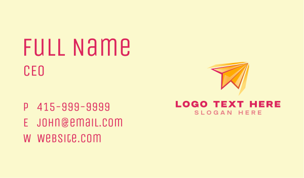 Paper Plane Transport Courier  Business Card Design Image Preview