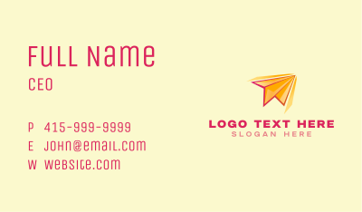 Paper Plane Transport Courier  Business Card Image Preview