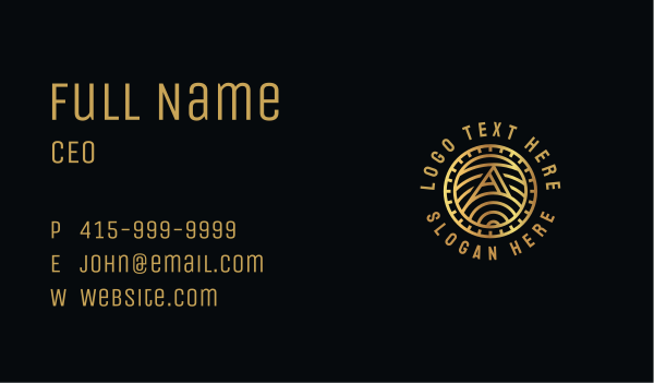 Golden Coin Letter A Business Card Design Image Preview