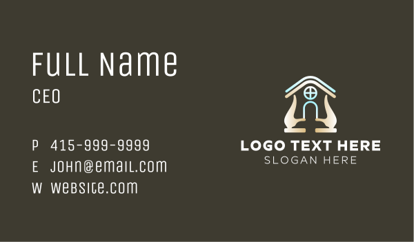 White Hand House Business Card Design Image Preview