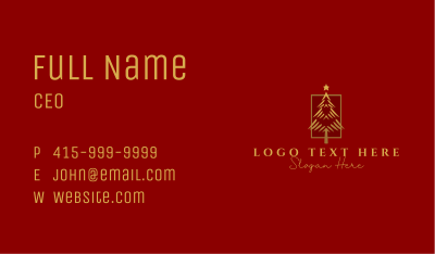 Gold Christmas Tree Business Card Image Preview