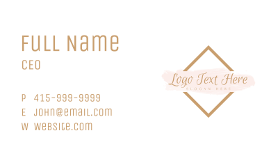 Cursive Watercolor Diamond Business Card Image Preview