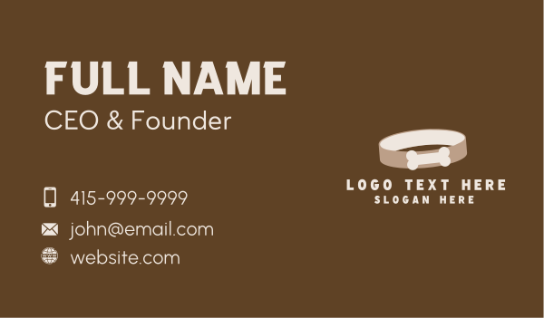 Brown Dog Collar Business Card Design