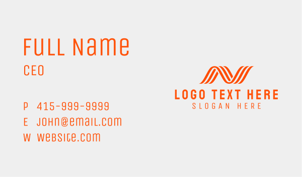 Orange Wave Letter N Business Card Design Image Preview