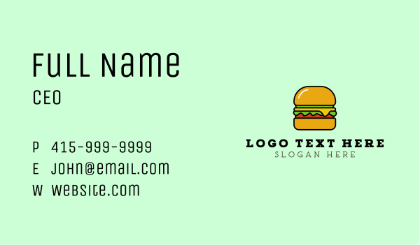 Veggie Burger Shop Business Card Design Image Preview