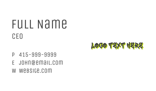 Hiphop Graphic Wordmark Business Card Design Image Preview