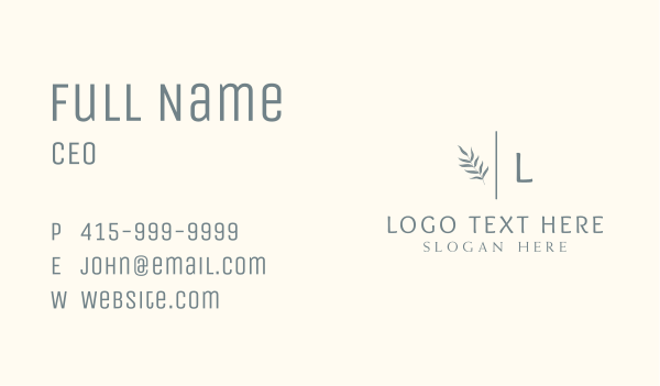 Beauty Leaf Letter Business Card Design Image Preview
