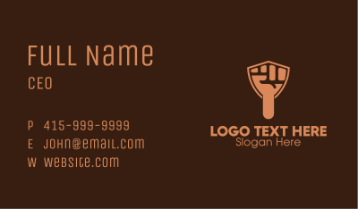 Hand Raised Shield Business Card Image Preview