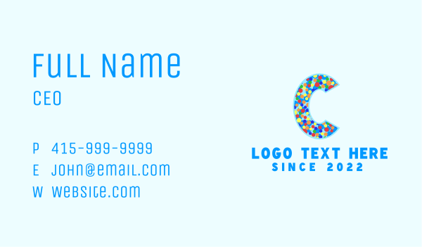 Ice Cream Sprinkles Letter C Business Card Design